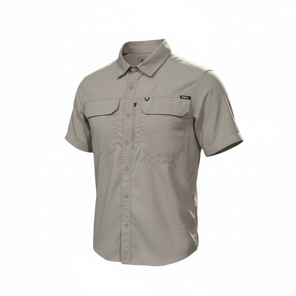 Eddie Bauer Men's Casual Tan Button Down Shirt